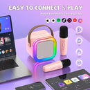 Mini Karaoke Machine for Kids Girls Boys - Birthday Gifts for Ages 4 5 6 7 8+ Year Old - 2025 New est - Portable Bluetooth Speaker with 2 Wireless Microphone - Kids' Instrument Accessories - Pink by TinyTreasures Baby Boutique