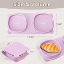 Silicone Foldable Novelty Dinner Plates,Suction Plates for Baby Travel Essential with Forks and Spoons,Microwave & Dishwasher Safe,Purple by TinyTreasures Baby Boutique