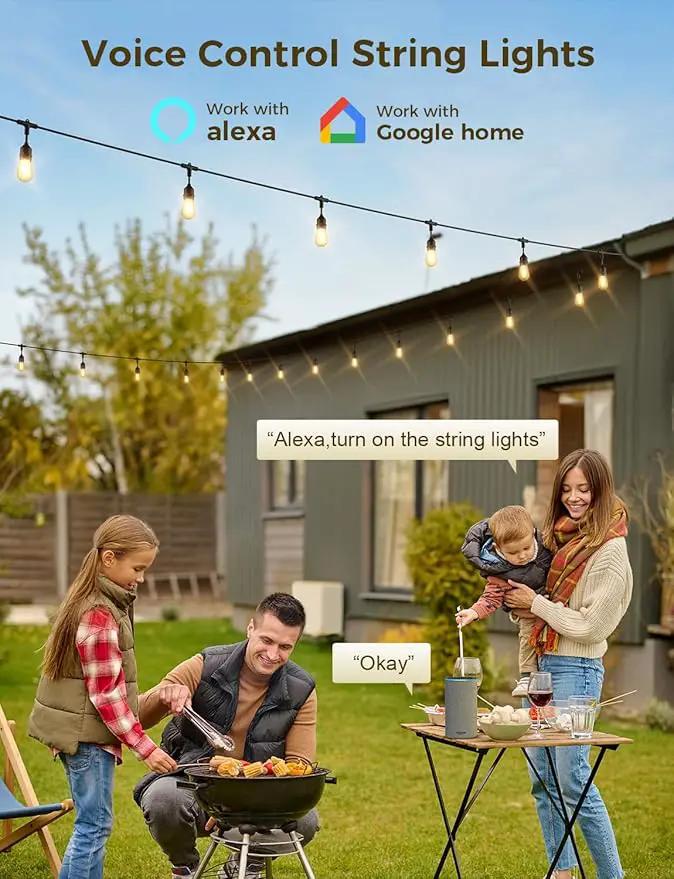 XMCOSY+ Outdoor String Lights, Smart Patio Lights 72.5Ft, APP WiFi Control, Compatible with Alexa, Waterproof Dimmable Edison Outdoor Lights for Patio Outside, photo 3 of 9
