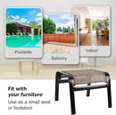 Patio Ottoman Outdoor Footstools Assembled Aluminum Footrest Small Seat for Balcony,Backyard 2 Pack Brown by CozyNest Decor