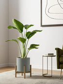 LE TAUCI Ceramic Plant Pots Indoor, 10 Inch 8 Inch 6 Inch Planters for Indoor Plants, Mid-Century Modern Flower Pots with Drainage Hole, Cylinder Round Planter Pots, Set of 3, Reactive Glaze Blue Gray by GreenHaven Gardens