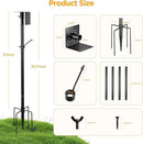 Bird House Pole Kit, Heavy-Duty Adjustable Pole for Outdoors with 5 Prongs Base,Metal Universal Support Pole for Bird Feeders,Solar Pannel,Black by GreenHaven Gardens