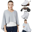 Nursing Cover & Baby Nursing Poncho,Multi Use Breastfeeding Cover for CarSeat Canopy, High Seat Cover, Stroller Cover, Shopping Cart Cover,Nursing Scarf for Boy and Girl by Kefee Kol (Grey) by TinyTreasures Baby Boutique