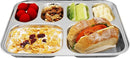 Korean Stainless Steel Divided Plates, Food Grade 304 Tray for Kids, Teens, Adults, Picky Eaters, BPA Free, 6 Sections, Diet Portion Control, Serving Platter, Dinner Snack, Set of 2 by TinyTreasures Baby Boutique