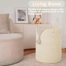Large Woven Laundry Basket Hamper,100L Cotton Rope Storage Bin for Blankets,Toys and Clothes,Decorative Tall Nursery Hamper for Living Room,Baby Nursery,Bathroom and Bedroom,Beige by CozyNest Decor