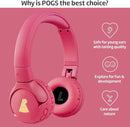 POGS Kids Bluetooth Wireless Headphones | The Gecko 2 | Foldable, Durable Headphones for Kids 3+ | Volume Limited 85 dB, Microphone | On-Ear | Wireless Music-Sharing Function (rPink) by TinyTreasures Baby Boutique