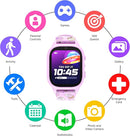 PlayZoom 4 Kids Smartwatch, Educational Tech Toy – 25+ Games, Selfie Camera, Audiobooks, Step Tracker, Water‑Resistant, Parental Controls, Long Battery, Ages 4‑12, Pink Donuts by TinyTreasures Baby Boutique