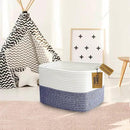 COMFY-HOMI Medium Cotton Rope Basket With Handles for Shelves|Dog Toy|Baby Gift Basket Empty for Organizing|NEW Generation 13.5" x 11" x 9.5" Living Room (Navy Blue) by CozyNest Decor