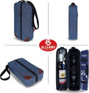 ALLCAMP Wine Bag - Insulated Cooler Bag with Wine Glasses, Bottle Opener & Wine Accessories for Wine Lovers - Portable Wine Gift Bag for Travel, Picnics, and Gift Ideas(Blue) by TinyTreasures Baby Boutique
