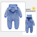 Baby Fleece Jumpsuits Infant Bear Ear Snowsuit Newborn Hooded Romper Warm Coat by TinyTreasures Baby Boutique