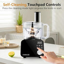 COOKLEE Food Processor, 600 Watts, 6 Functions Electric Food Chopper for Chopping, Mincing, Dicing, Shredding, Slicing, Purees & Dough with 12cup Processor Bowl, Food Chute & Pusher, Black by TinyTreasures Baby Boutique