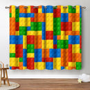 Jekeno Colorful Building Blocks Blackout Curtains - Kids Boys Girls Teens Abstract Geometric Toy Curtains Toddlers Bedroom Playroom Blue Red Yellow Decor Grommet Window Drapes 2 Panel Set, 42"x54" by TinyTreasures Baby Boutique