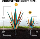 Large Tequila Rustic Sculpture, Agave Plants for Outdoor Patio, Home Decor Hand Painted Metal Garden Statue, Lawn Ornaments Yard Stakes (Blue - L) by GreenHaven Gardens