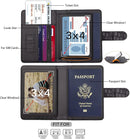 Melsbrinna Rfid Passport Holder for Travel women/Men, Cute Passport Wallet Rfid Blocking Card Slots, Rfid Passport Cover/CaseTravel Wallet, Passport Book Holder (1, Black2) by TinyTreasures Baby Boutique