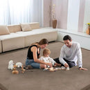 Baby Play Mat for Floor Tummy Time Nursery Rug Muscle Area Rug Playroom Rug Tatami 50 * 50" Memory Foam 1.3" Thick Crawling Mat For Babies,Toddlers, Infants, Kids,Floor Mat(Brown) by CozyNest Decor