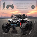 2 Seaters 24V Ride on UTV with Remote Control,10AH Battery, 400W Powerful Motors with 17" EVA Wheels, 20.5“ Seat Width Electric Ride Toy with Metal Suspension,LED Lights,Music,Horn (White) by TinyTreasures Baby Boutique