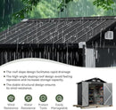 Aoxun 6'x4' Outdoor Storage Shed with Base Galvanized Steel Metal Garden Shed for Patio, Lawn & Garden Black, 6' x 4'W/Base by GreenHaven Gardens