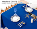 Surmente Blue Tablecloth 90 x 132-inch Rectangular Polyester Table Cloth for Weddings, Banquets, or Restaurants by CozyNest Decor