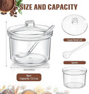 Patelai 4 Pieces Sugar Bowl Acrylic Clear Sugar Bowl with Lid and Salt Spoon Storage Jar with Airtight Lid for Salt, Tea, Spices, Herbs, Condiments(13 oz) by CozyNest Decor