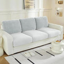 Large Backrest Cushion Covers Super Stretch Backrest Covers for 3 Cushion Couch Sofa, Couch Back Cushion Covers Featuring with Chenille Yarn (Softer Version, 3PC, Light Grey) by CozyNest Decor