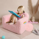Kids Snuggly-Soft Sherpa Chair, Cuddly Toddler Foam Chair for Boys and Girls, Pink by CozyNest Decor