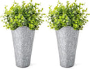 Dahey 2 Pack Galvanized Metal Wall Planter with Artificial Eucalyptus Farmhouse Decor Hanging Wall Vase Planters Flowers Holder for Country Rustic Home Wall Decor,Silver by GreenHaven Gardens