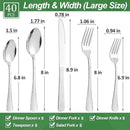 40 Pcs Silverware Set for 8 with Hammered Design, Food Grade Stainless Steel Flatware Set, Eating Utensils Sets Include Fork/Knife/Spoon, Reusable Cutlery Set, Dishwasher Safe by CozyNest Decor
