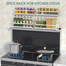 LUCYCAZ 6 Pack Wall Mounted Spice Rack with 22 Hooks, Spice Organizer Shelf for Stove Cabinet Pantry Door,Screw or Adhesive Spice Shelf Hanging Wall Spice Rack in Kitchen and RV (White, 6 PACK) by CozyNest Decor