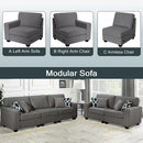 L Lengend Vansen Modular Sectional Sofa U Shaped Couch with Ottoman Modern Reversible Corner Sectional Couch for Living Room (Dark Grey, 2+3) by CozyNest Decor