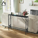 39.4" Console Table, Skinny Entryway Table with Fast-Charging Station, Narrow Long Sofa Table, Behind Slim Couch Table for Entrance, Hallway, Living Room Decor ST-BK100-1 by CozyNest Decor