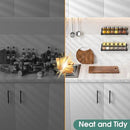 LUCYCAZ 2 Pack Wall Mounted Spice Rack with 16 Hooks, Spice Organizer Shelf for Stove Cabinet Pantry Door,Screw or Adhesive Spice Shelf Hanging Wall Spice Rack in Kitchen and RV (Black, 2 PACK) by CozyNest Decor