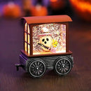 Halloween Snow Globe Train Skeleton Reaper Black Cat Pumpkin Ghost Classic Relief Texture Battery Powered LED Glitter Halloween Decorations Indoor by CozyNest Decor