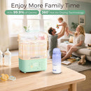 Bottle Sterilizer and Dryer, All-in-One Electric Steam Sterilizer Bottle Sanitizer for Baby Bottles, Pump Parts Accessories Newborn Essential (Green) by TinyTreasures Baby Boutique