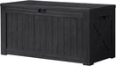 Devoko 120 Gallon Deck Box Resin Outdoor Storage Box Waterproof for Patio, Large Outdoor Storage Bench Lockable for Outside (Black) by GreenHaven Gardens