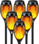 Solar Lights Outdoor 6 Pack, Solar Torch Light with Flickering Flame, Waterproof Outdoor Lighting Solar Powered Pathway Lights, Decoration Lighting for Garden Yard Patio, Auto On/Off by GreenHaven Gardens