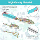 6 Pcs Garden Tool Set, Gardening Hand Tools Aluminum Alloy Starter Kit with Garden Bag, Heavy Duty Outdoor Tool Set with Ergonomic Handle, Gardening Gifts (Flower Pattern) by GreenHaven Gardens