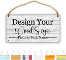 Custom Personalized Board Hanging Wood Sign, Design Your Welcome Sign, Customizable Wall Plaque, House Wood Sign for Garden Yard Home Farmhouse 9.8x5.1 inch by CozyNest Decor