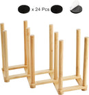 Yesland 2 Pack Wooden Bottle Drying Rack - Retractable Bamboo Dish Drying Rack Plastic Bag Drying Stander Holder for Water Bottles, Dish, Plate, Cup, Book, Pot Lid, Cutting Board, Reusable Baggies by TinyTreasures Baby Boutique