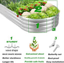 Raised Garden Bed Galvanized Planter Box Outdoor, 5ft Oval Large Rot-Resistant Metal Garden Bed Planter for Vegetables Flower Herb (Silver) by GreenHaven Gardens