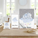Custom Crib Bedding Set - Elephant Design Personalized Name Baby Nursery Bed 3 Pcs Set - Chic Soft Blanket with Dotted Backing, Sheet, Pillowcase for Newborn Girls Boys Gifts Color17 by TinyTreasures Baby Boutique