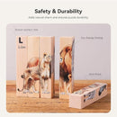 IEATFO 4 in 1 Wooden Animal Chunky Puzzle, 5 Solid Wood Puzzle Blocks with 4 Sides Realistic Safari Animals, Wooden Block Puzzle with Durable Base for Toddlers 3+ Years - Montessori Inspired by TinyTreasures Baby Boutique