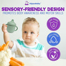 Silicone Transition Sippy Cup for 6+ month old | Includes 1 Toddler straw cup & 1 Baby Sippy Cup with Handles 5 oz | Perfect for Baby Led Weaning (Sky/Mint, 5 oz) by TinyTreasures Baby Boutique