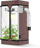 ATOUR 2x2 Grow Tent, 24"x24"x48''High Reflective Mylar 1680D Hydroponic Grow Tents, Waterproof Grow Tent with Double Cleart Observation Door and Floor Tray, for Indoor Plant Growing by GreenHaven Gardens