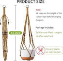 43 Inch Macrame Plant Hanger - Fits 6-15 Inch Pots, Extra Long Hanging Planter Holder for Indoor Outdoor, with Red Wood Beads, Boho Home Decor, 2 Pack, Brown (POTS NOT Included) by GreenHaven Gardens