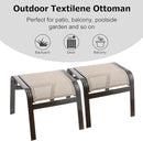 Outdoor Patio Footstools Aluminum Outdoor Ottomans Footrest Small Seating Wicker Furniture Patio Ottoman 2 Pieces Brown by CozyNest Decor