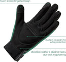 COOLJOB Thorn Proof Garden Gloves with Touchscreen Fingers for Men, Rose Pruning Work Gloves with Palm Cushion for Gardener, Farmer and Landscaper (Green 1 Pair Large) by GreenHaven Gardens