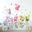 Set of 3 Sheets Size 40x12 Inch Spring Summer Window Cling Sticker Angels, Flowers, and Butterfly Window Stickers, Spring and Summer Decor, Wall, Window Glass Display Stickers (Fairy Theme) by CozyNest Decor