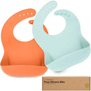 KeaBabies 2-Pack Silicone Baby Bibs for Eating - Sturdy Food-Grade Silicone Bibs for Babies Girl, Boy, Large Food Catcher, Clean & Put On Easily, Waterproof Toddler Feeding Essentials (Amaze) by TinyTreasures Baby Boutique