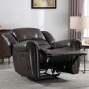 CANMOV Leather Recliner Chair Set of 2, Classic and Traditional Manual Recliner Chair with Comfortable Arms and Back,Manual Single Recliner Sofa for Living Room, Dark Brown by CozyNest Decor