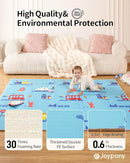 Baby Play Mat, 79" X 71" X 0.6" Extra Large & Thick Reversible Foldable Play Mats for Babies and Toddlers, Anti-Slip Portable Baby Floor Mat for Tummy Time, Baby Mat for Floor with Travel Bag by TinyTreasures Baby Boutique